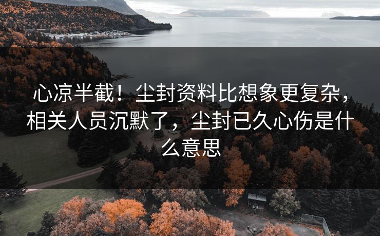心凉半截！尘封资料比想象更复杂，相关人员沉默了，尘封已久心伤是什么意思